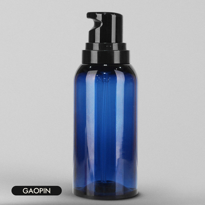 Empaquetado azul de lujo de la loción del cuerpo de la polimerización en cadena de la botella 130ml del champú y del acondicionador