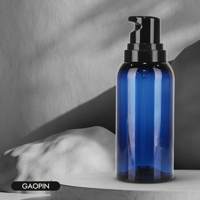 Empaquetado azul de lujo de la loción del cuerpo de la polimerización en cadena de la botella 130ml del champú y del acondicionador