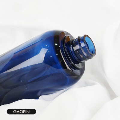Empaquetado azul de lujo de la loción del cuerpo de la polimerización en cadena de la botella 130ml del champú y del acondicionador