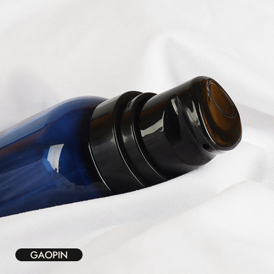 Empaquetado azul de lujo de la loción del cuerpo de la polimerización en cadena de la botella 130ml del champú y del acondicionador
