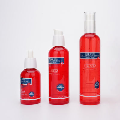 botella plástica plástica roja de la loción del espray PETG de la bomba del cuidado de piel de la cara de 60ml 125ml 150ml