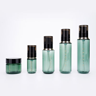 botellas plásticas cosméticas de Skincare del tarro de la bomba y de la crema 30g del negro de 30ml 90ml 110ml 130ml
