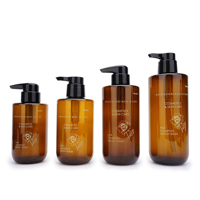 300ml 400ml 500ml 600ml alrededor de las botellas de Amber Shampoo Conditioner Plastic Shampoo