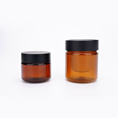 50g 30g Amber Cream Jars, tarro del removedor del maquillaje con el tapón de tuerca
