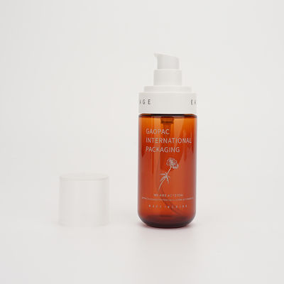 empaquetado de Amber Lotion Bottles Plastic Cosmetic de la bomba de 80ml 100ml