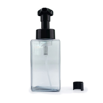 Claro de la botella 280ml 500ml de la bomba de la espuma plástica del cuadrado/empaquetado azul