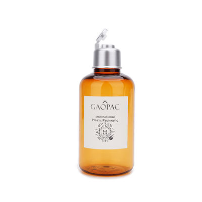 180ml Amber Plastic Shampoo Bottles/botella de tinta cosmética con Flip Cap