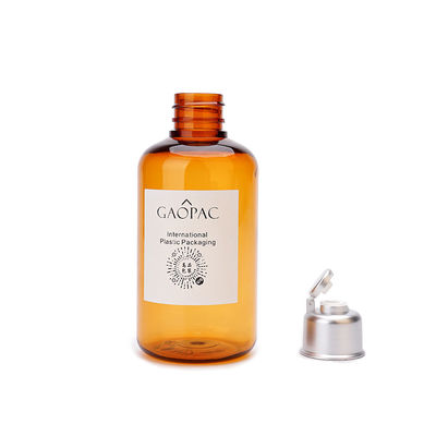 180ml Amber Plastic Shampoo Bottles/botella de tinta cosmética con Flip Cap