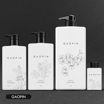 botellas plásticas de la loción del champú de la bomba del HDPE blanco de encargo blanco del color de 60ml 300ml 350ml 750ml