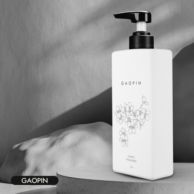 botellas plásticas de la loción del champú de la bomba del HDPE blanco de encargo blanco del color de 60ml 300ml 350ml 750ml