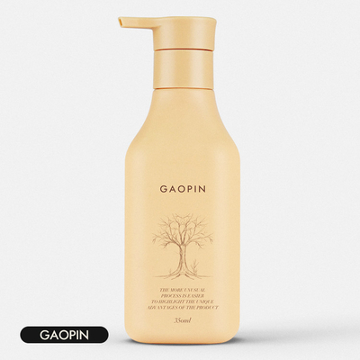 el champú plástico 350ml embotella el cosmético de la loción que empaqueta con la bomba del oro
