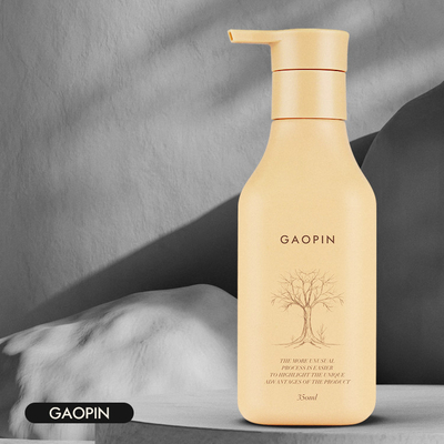 el champú plástico 350ml embotella el cosmético de la loción que empaqueta con la bomba del oro